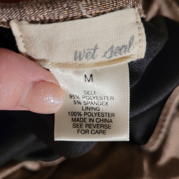 Wet Seal Slip Dress Metallic Pink with Slit - Picture 2 of 7